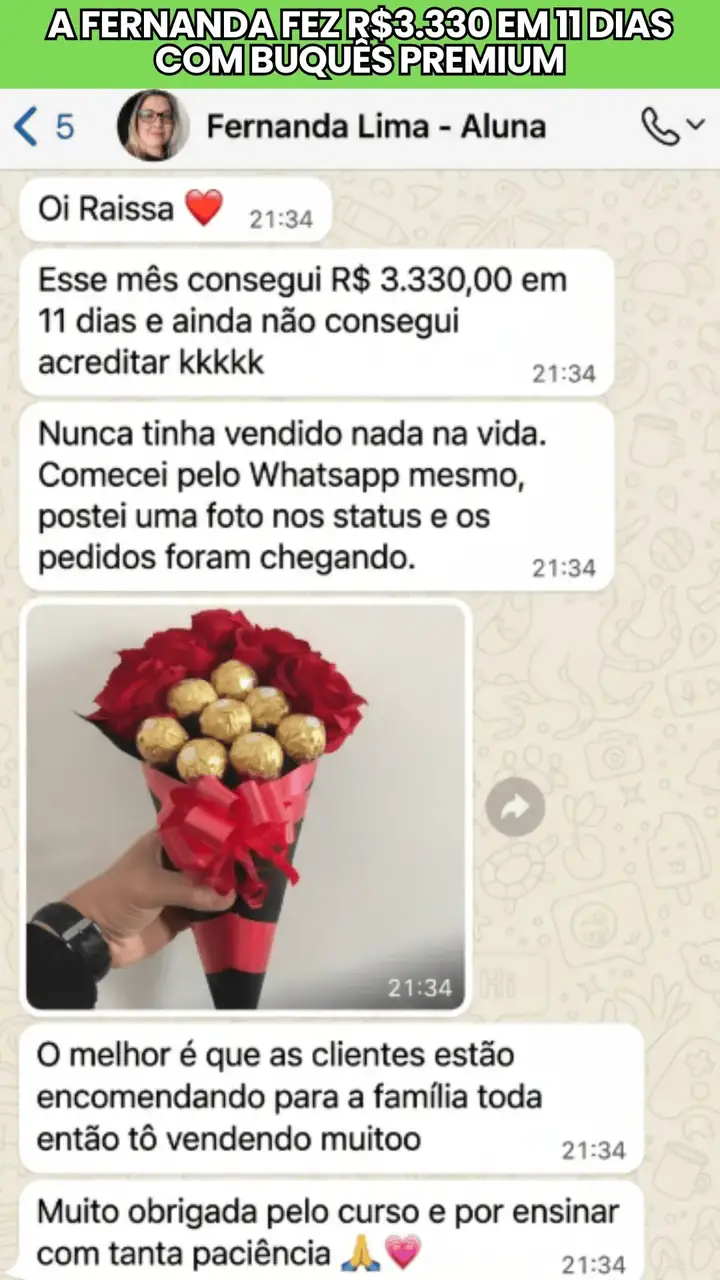 Resultado aluna Fernanda